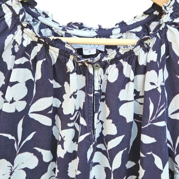 Velvet by Graham & Spencer Idette Printed Cotton Flutter Sleeve Blouse Medium - Picture 3 of 8